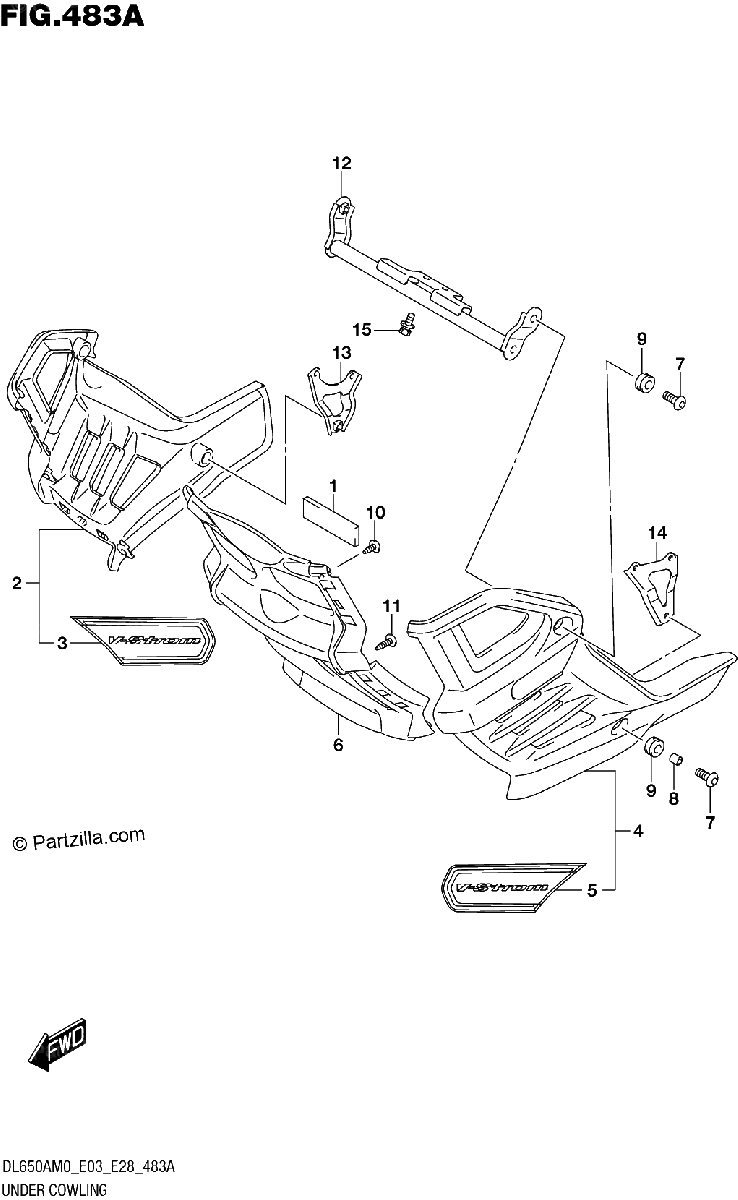 Diagrama de UNDER COWLING DL650XA