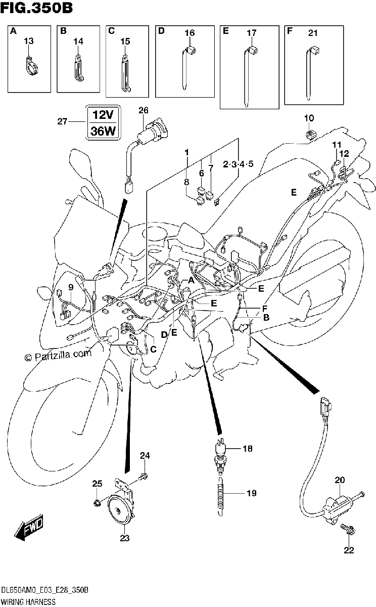 Diagrama de WIRING HARNESS E03 E28