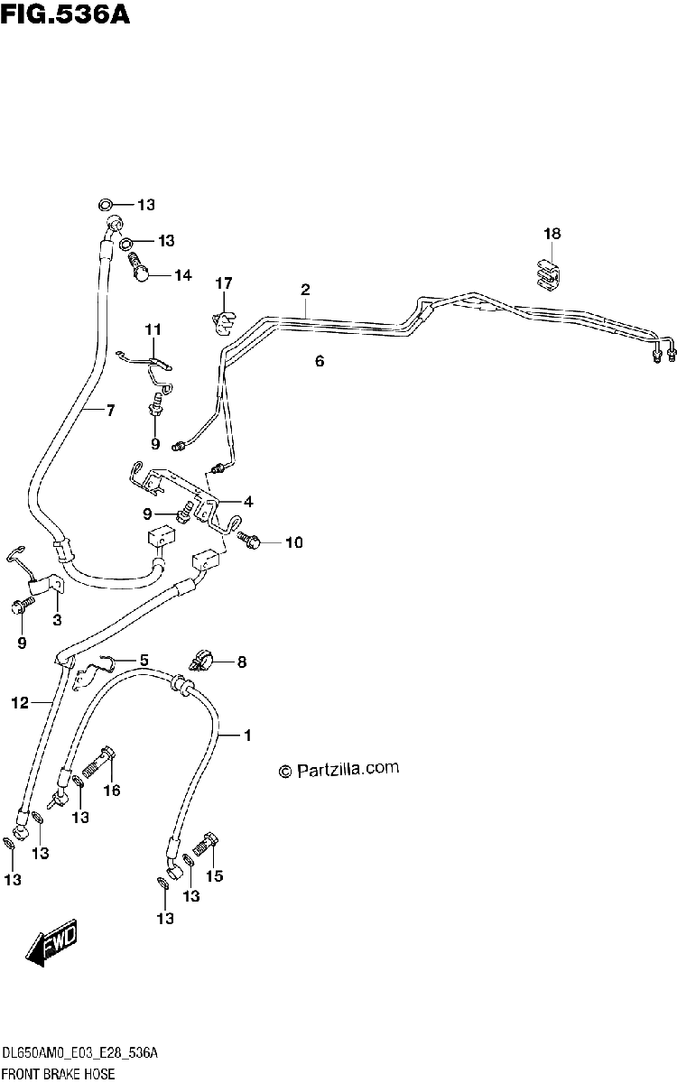 Diagrama de FRONT BRAKE HOSE