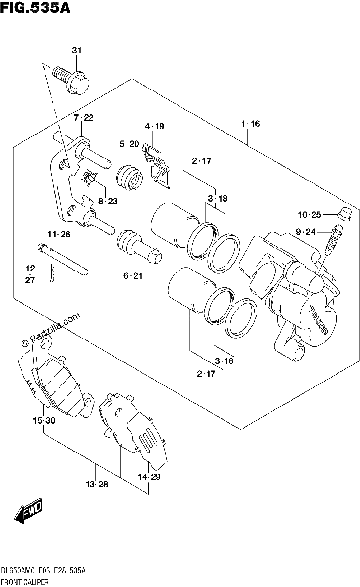 Diagrama de FRONT CALIPER