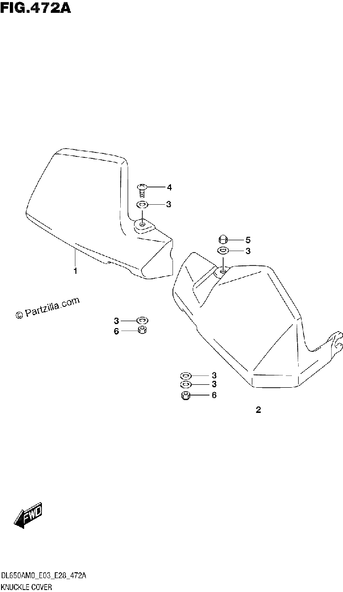 Diagrama de KNUCKLE COVER DL650XA