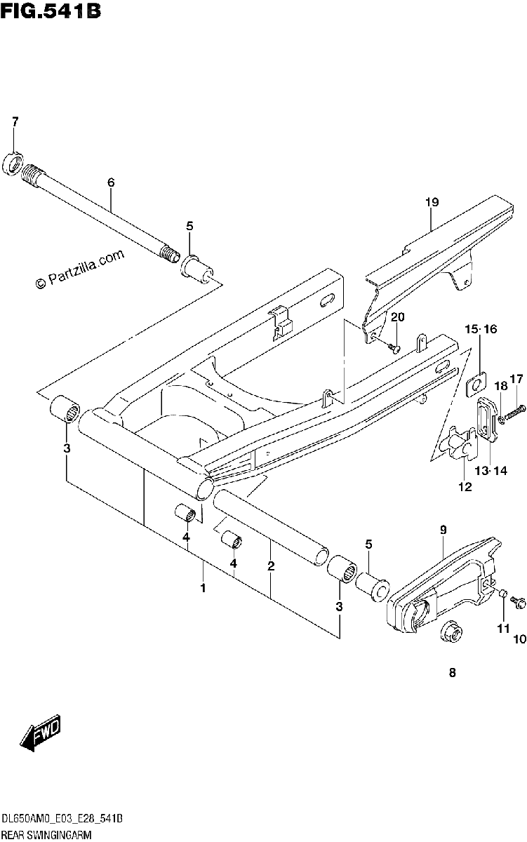 Diagrama de REAR SWINGINGARM