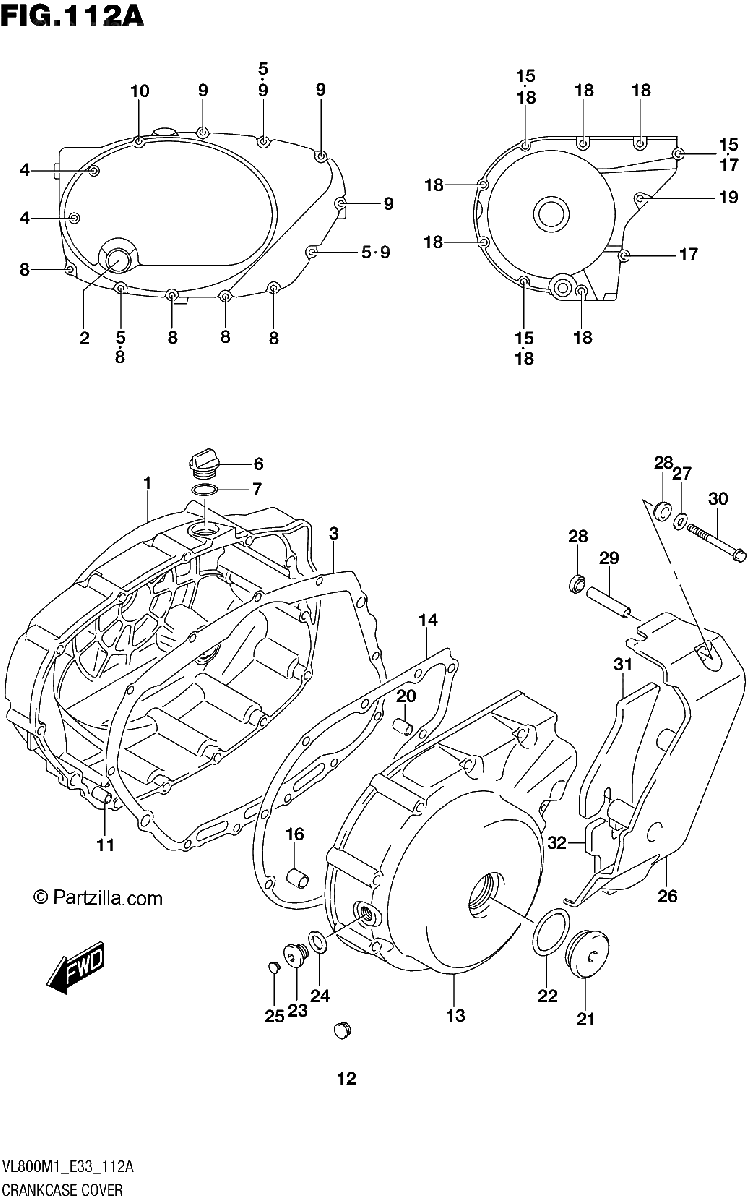 Diagrama de CRANKCASE COVER