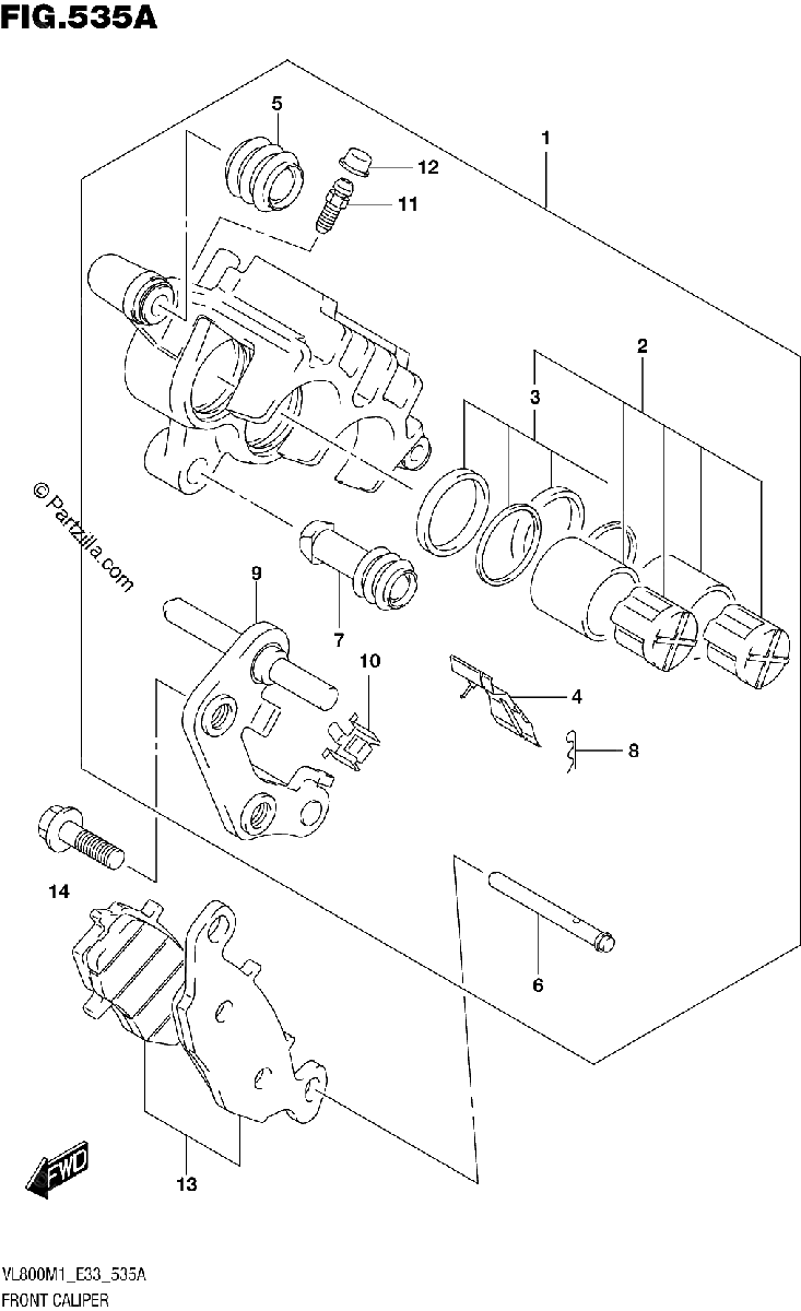 Diagrama de FRONT CALIPER
