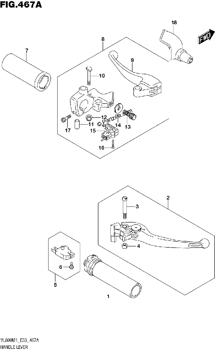 Diagrama de HANDLE LEVER
