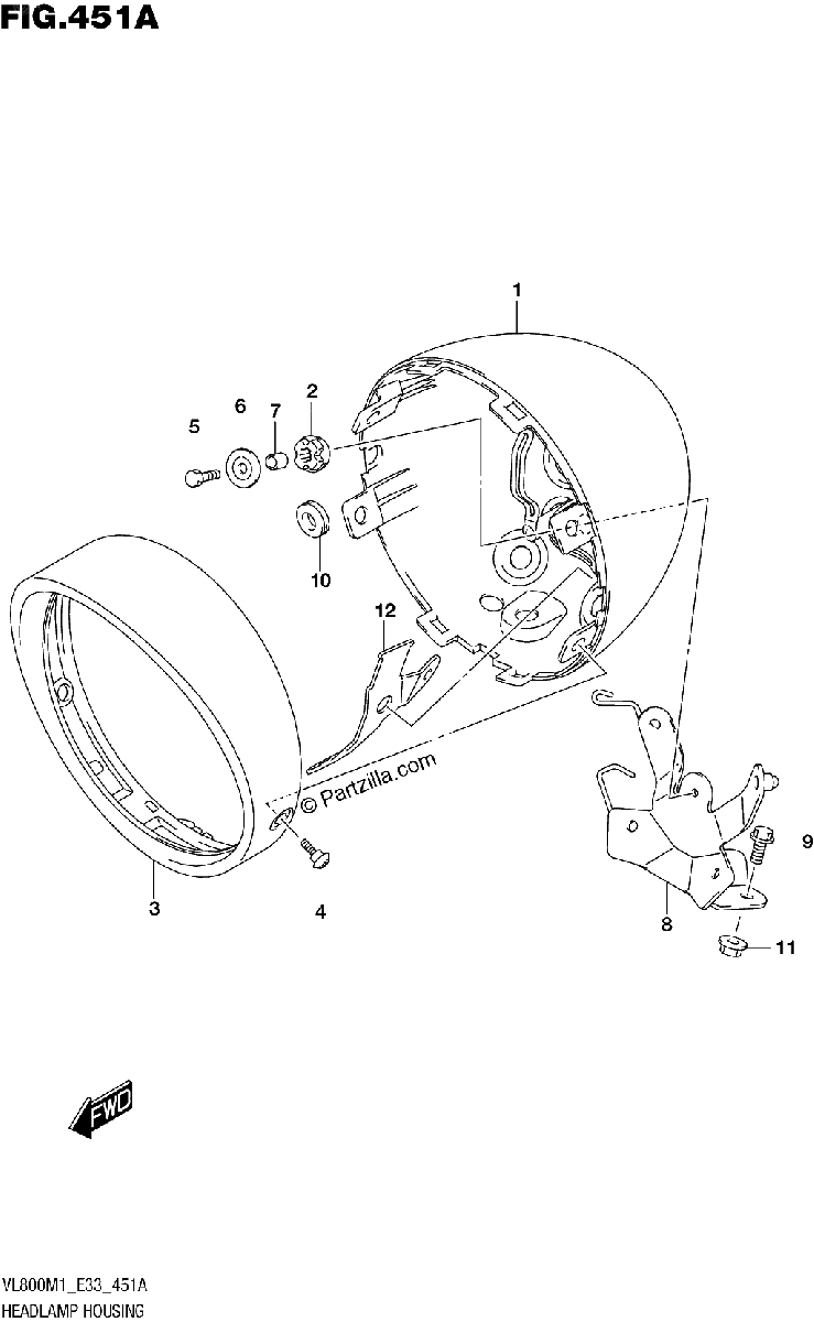 Diagrama de HEADLAMP HOUSING