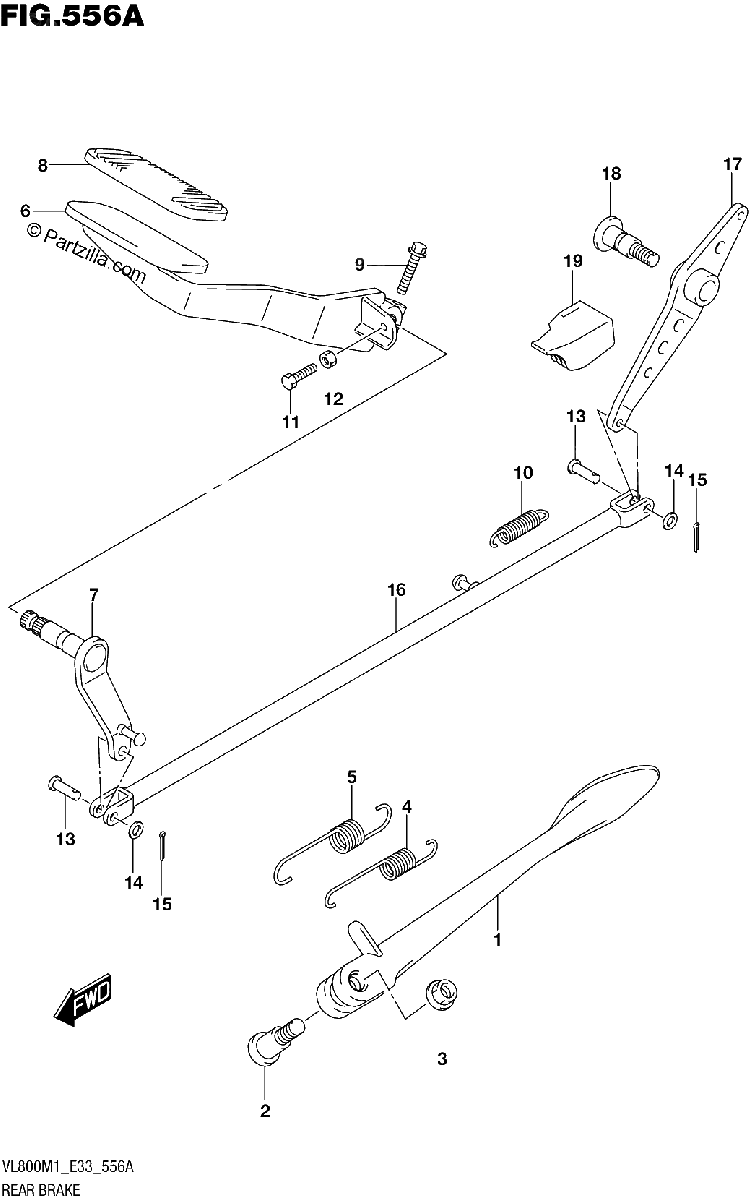 Diagrama de REAR BRAKE