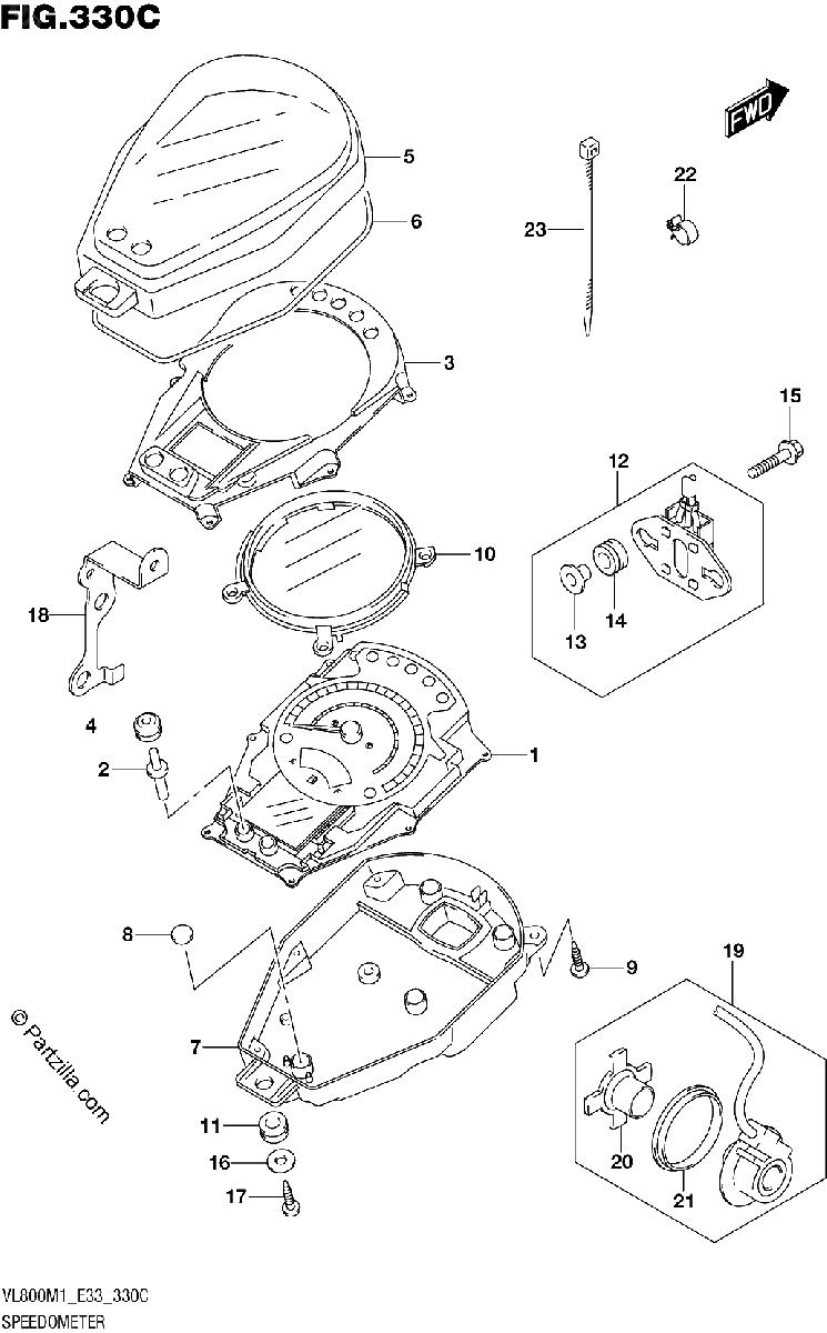 Diagrama de SPEEDOMETER VL800T
