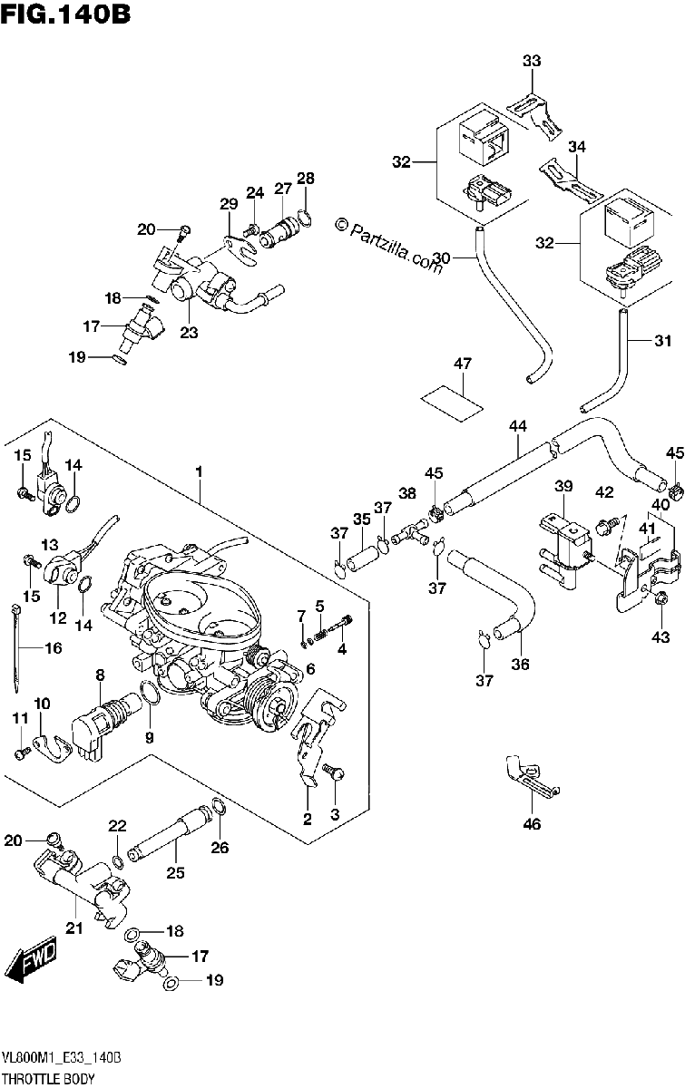 Diagrama de THROTTLE BODY