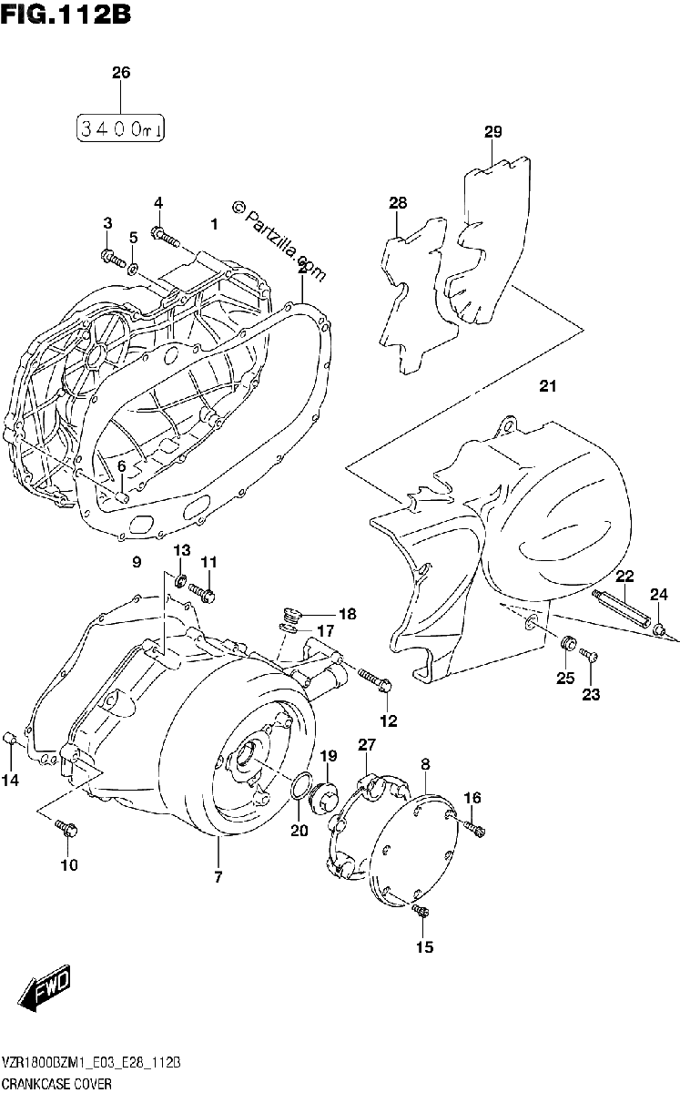 Diagrama de CRANKCASE COVER