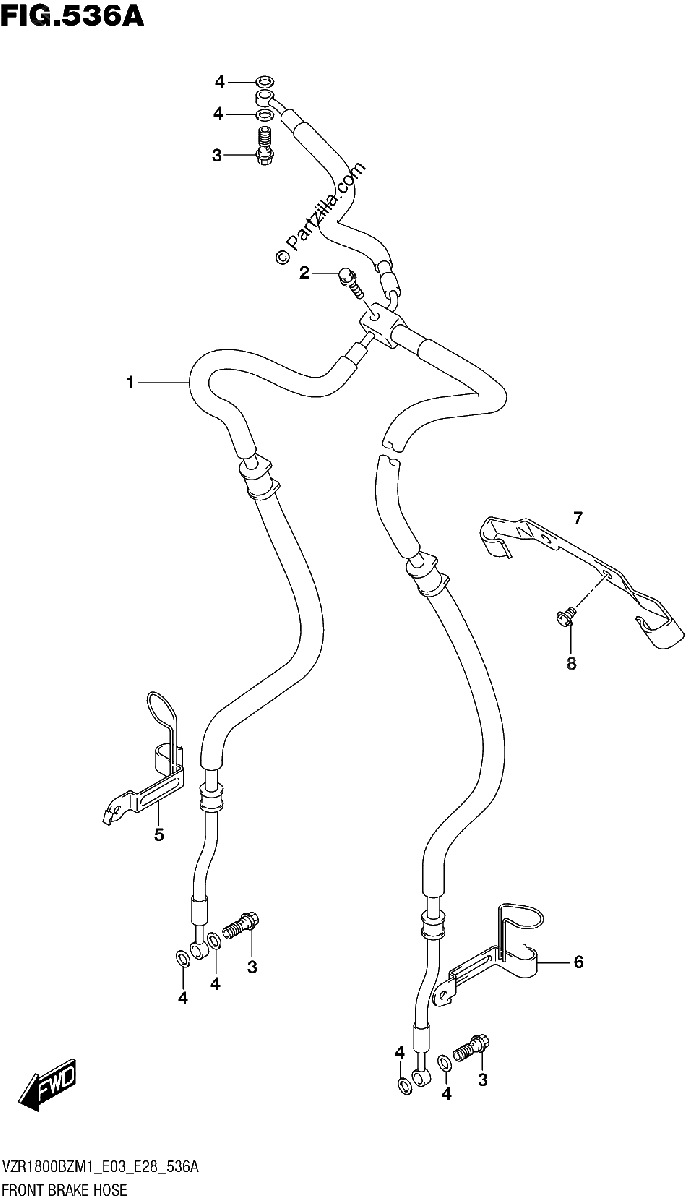 Diagrama de FRONT BRAKE HOSE