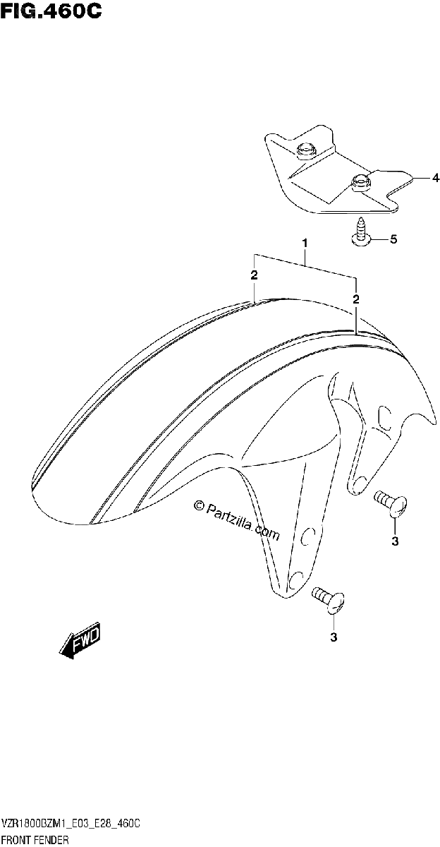 Diagrama de FRONT FENDER SEE NOTE 1