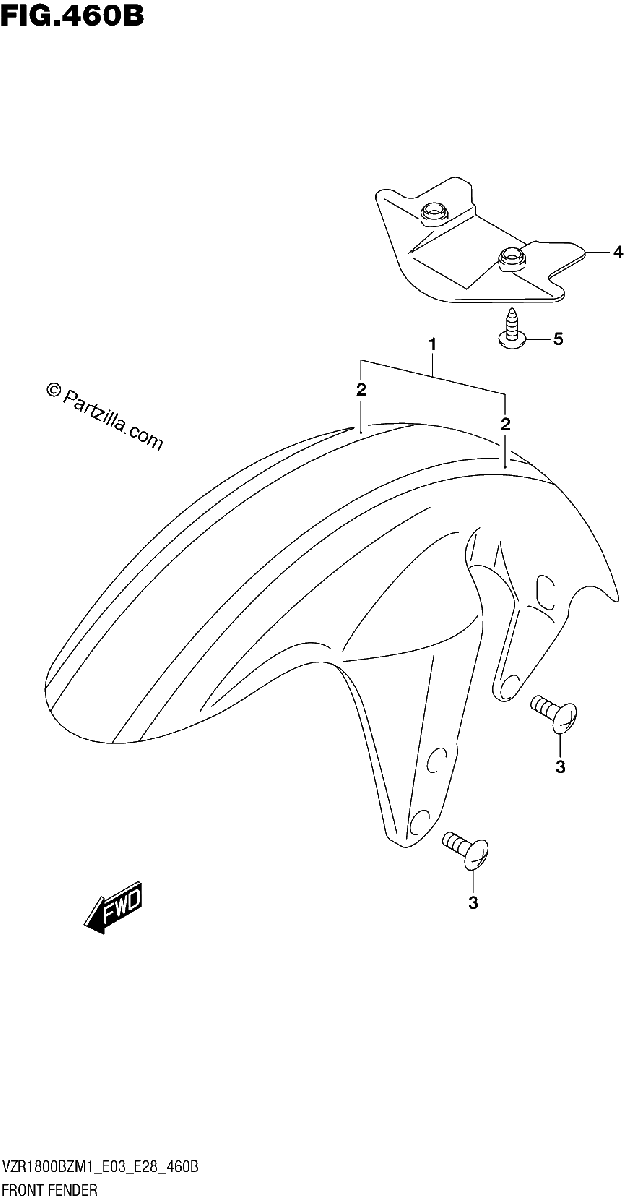 Diagrama de FRONT FENDER SEE NOTE 1A