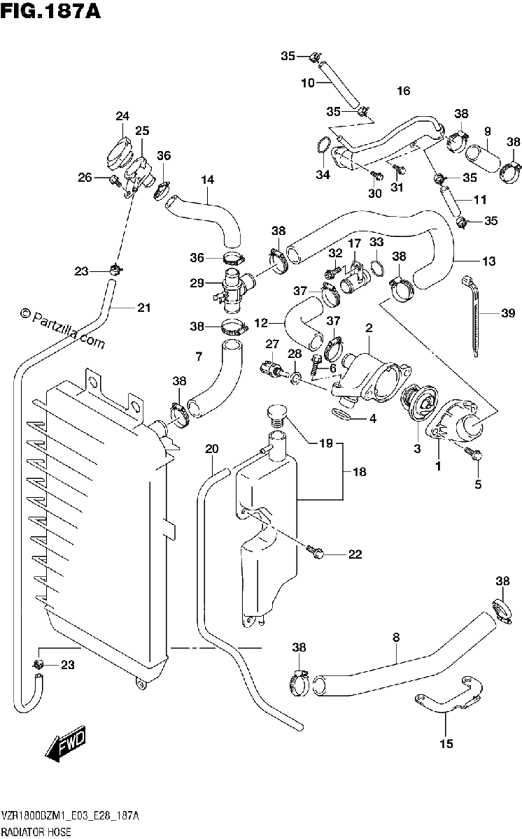 Diagrama de RADIATOR HOSE