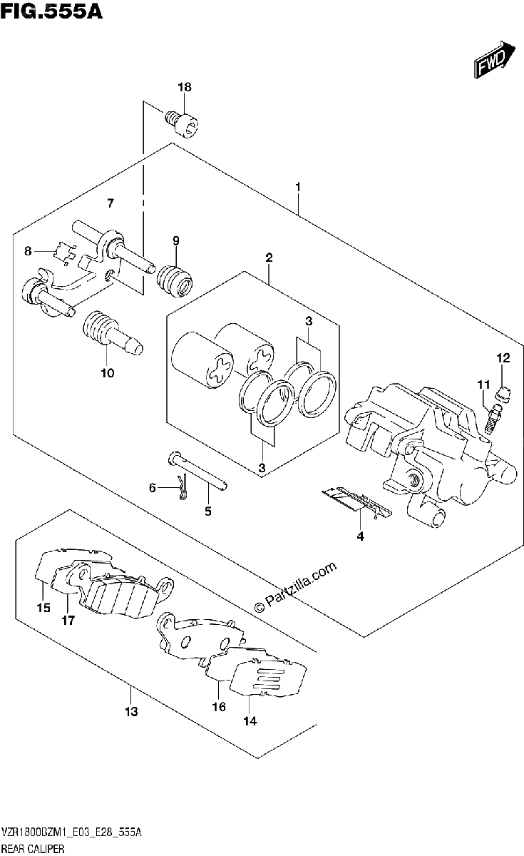 Diagrama de REAR CALIPER
