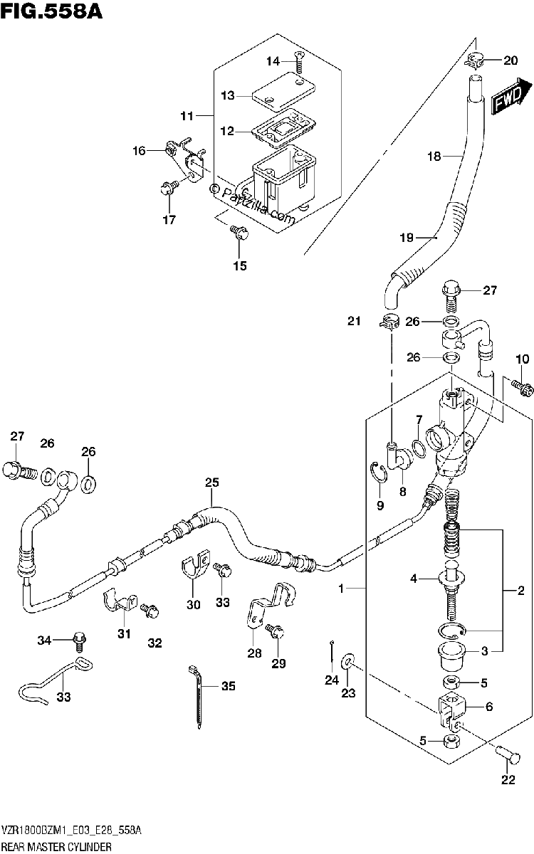 Diagrama de REAR MASTER CYLINDER