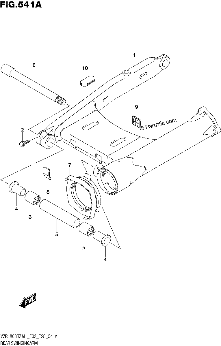 Diagrama de REAR SWINGINGARM