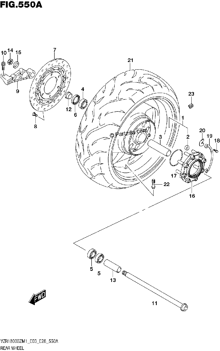 Diagrama de REAR WHEEL