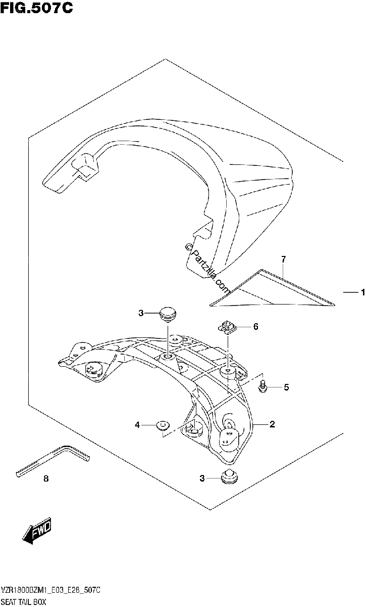 Diagrama de SEAT TAIL BOX SEE NOTE 1A