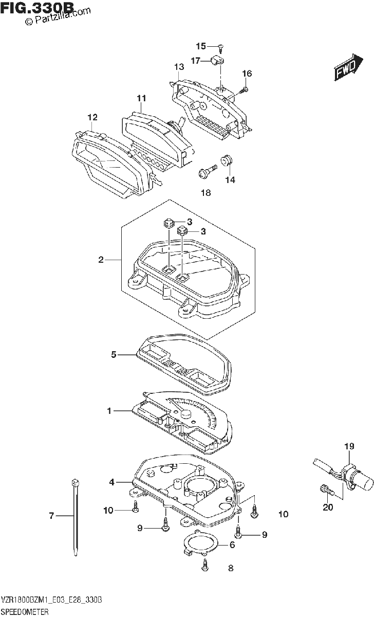 Diagrama de SPEEDOMETER E03 E33