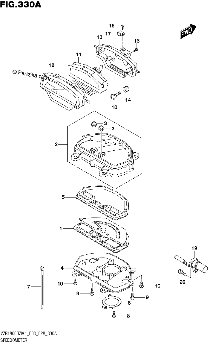 Diagrama de SPEEDOMETER E28