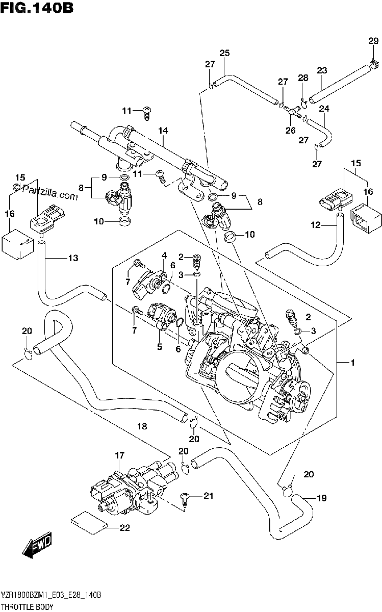 Diagrama de THROTTLE BODY E33
