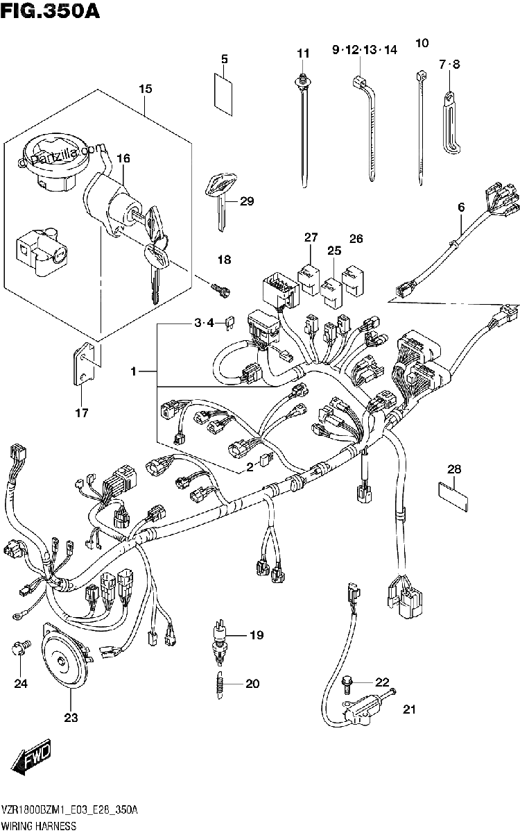 Diagrama de WIRING HARNESS E33