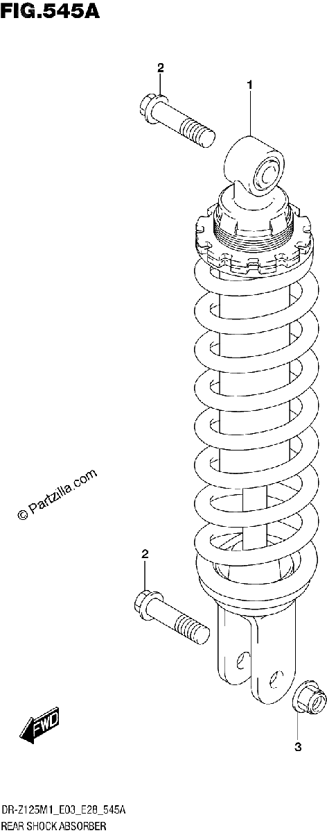 Diagrama de REAR SHOCK ABSORBER DR Z125