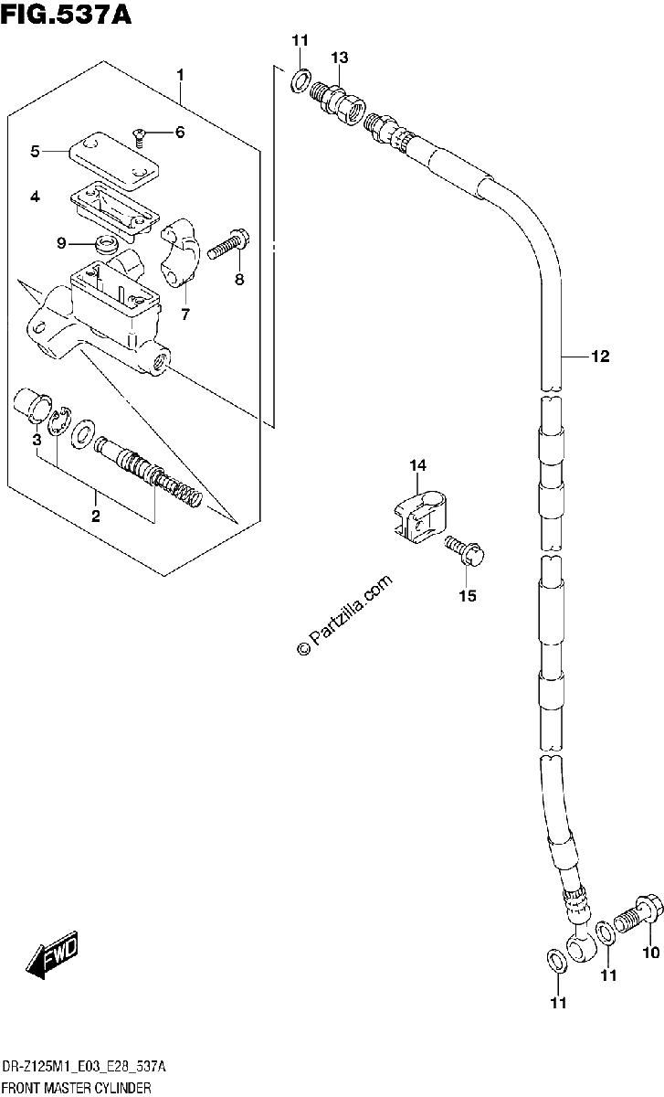 Diagrama de FRONT MASTER CYLINDER DR Z125L