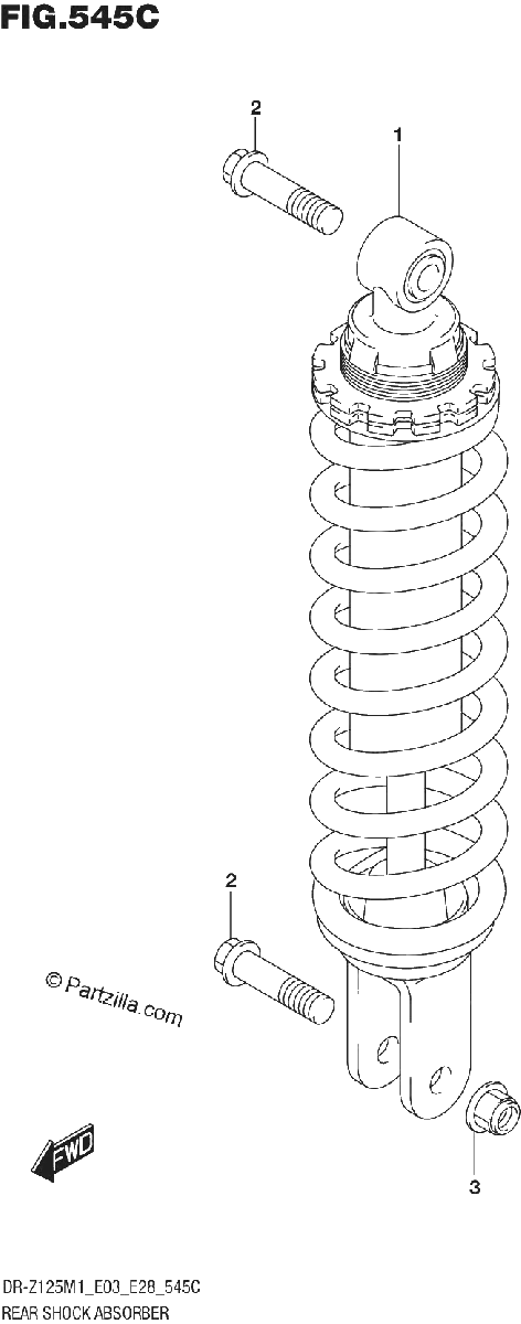 Diagrama de REAR SHOCK ABSORBER DR Z125L