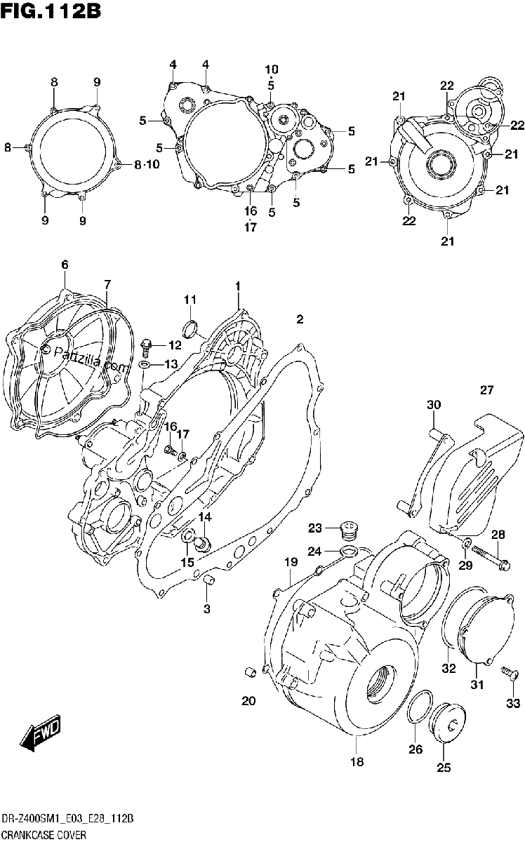 Diagrama de CRANKCASE COVER
