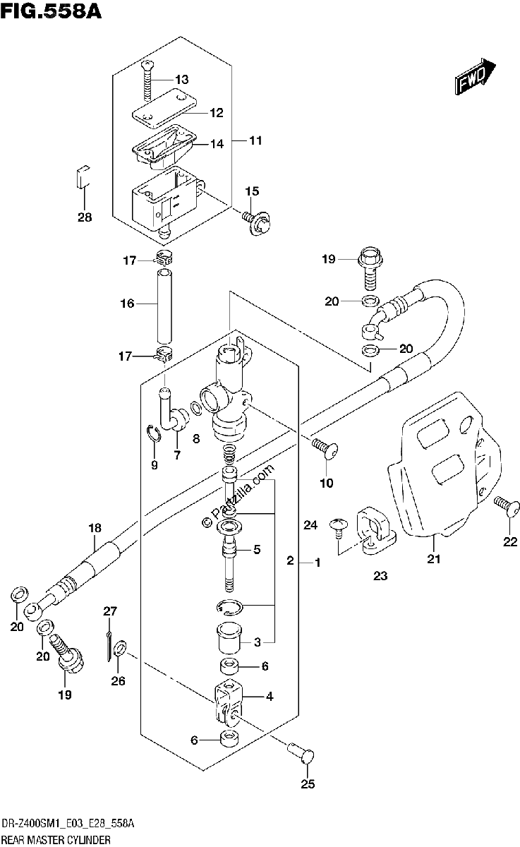 Diagrama de REAR MASTER CYLINDER DR Z400S
