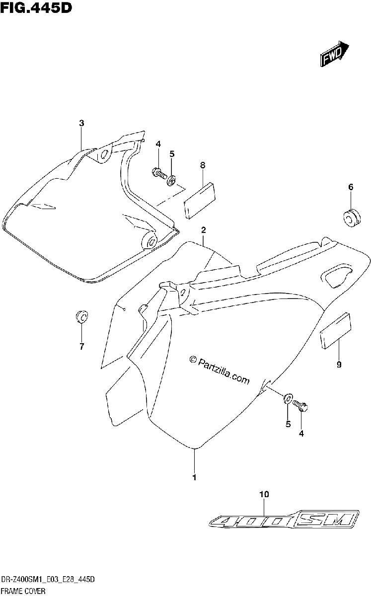 Diagrama de FRAME COVER DR Z400SM E33