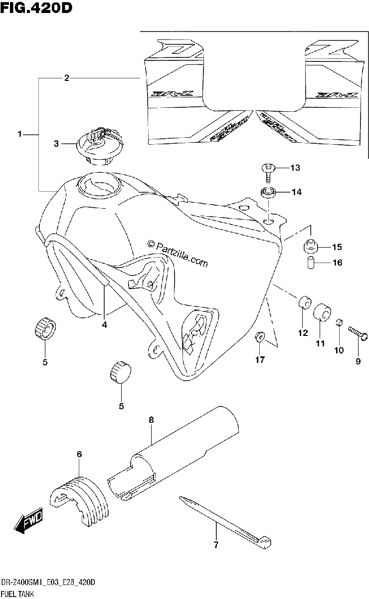 Diagrama de FUEL TANK DR Z400S E33