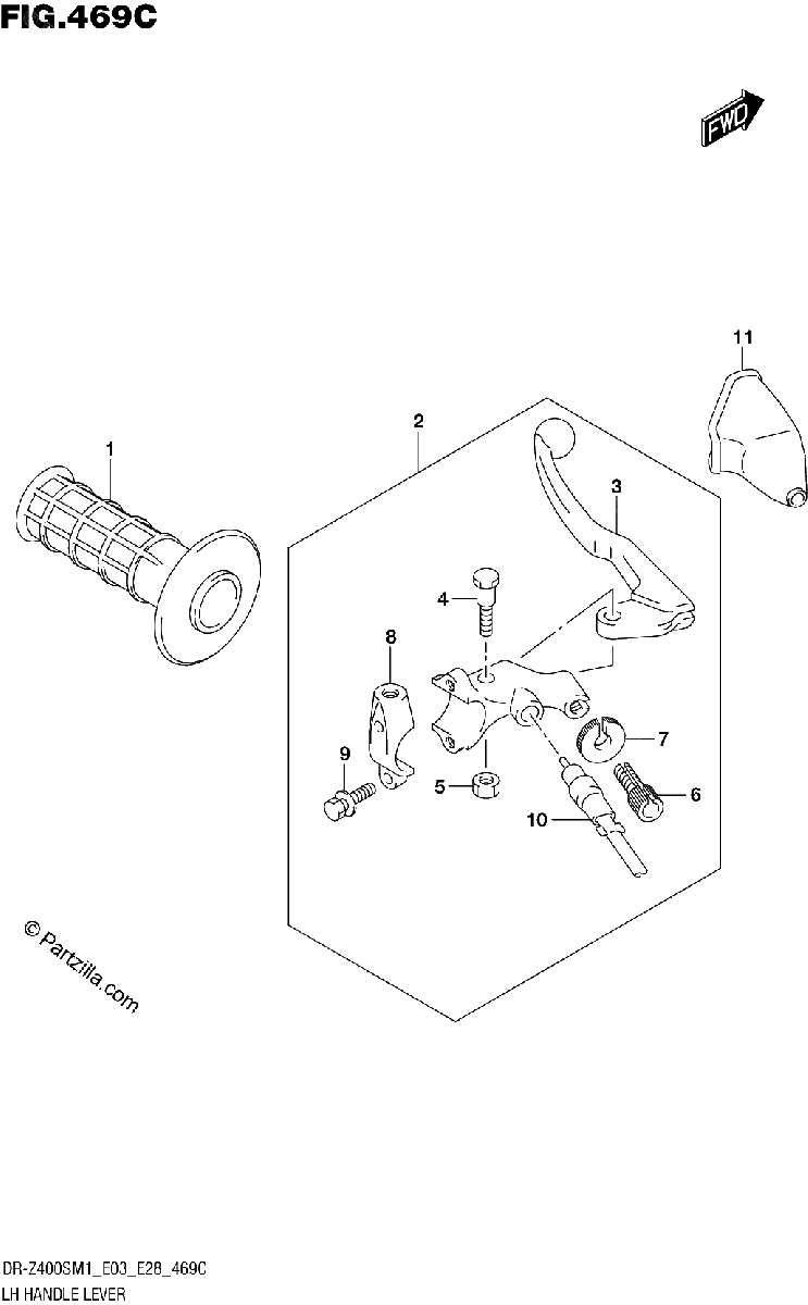 Diagrama de LH HANDLE LEVER