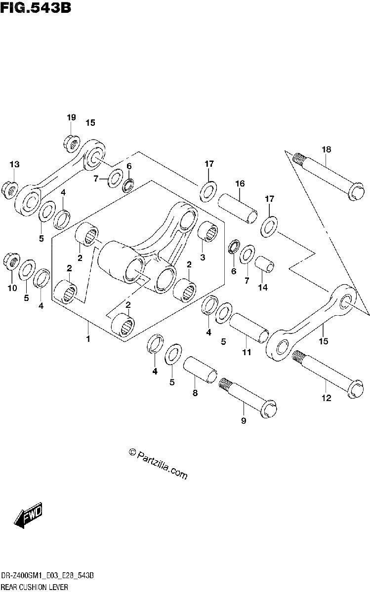 Diagrama de REAR CUSHION LEVER