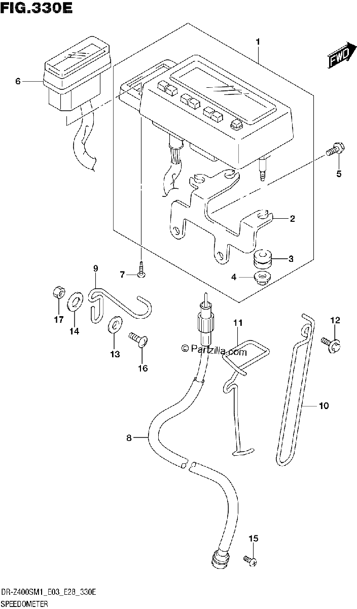 Diagrama de SPEEDOMETER DR Z400S E03 E33