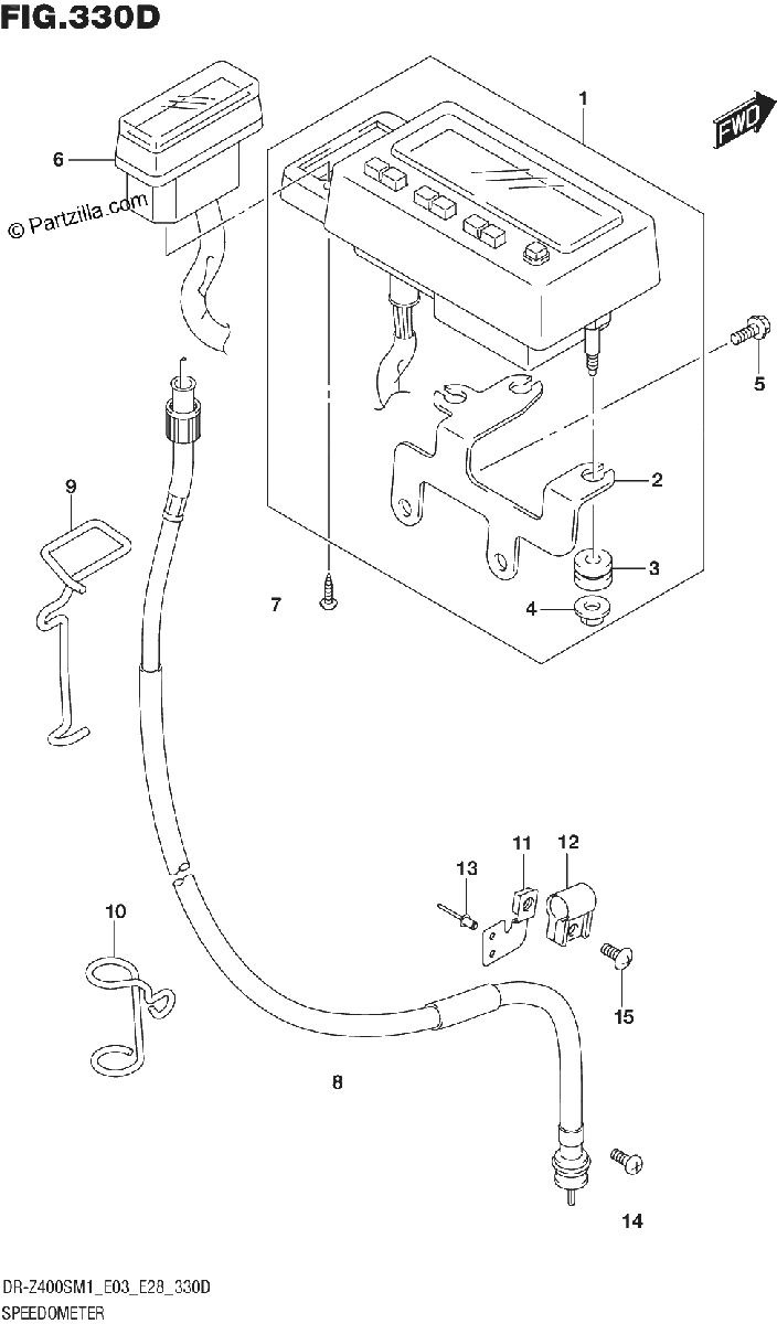 Diagrama de SPEEDOMETER DR Z400SM E03 E33