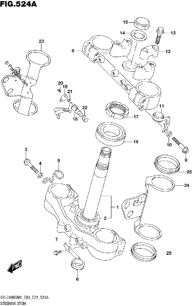 Diagrama de STEERING STEM DR Z400S