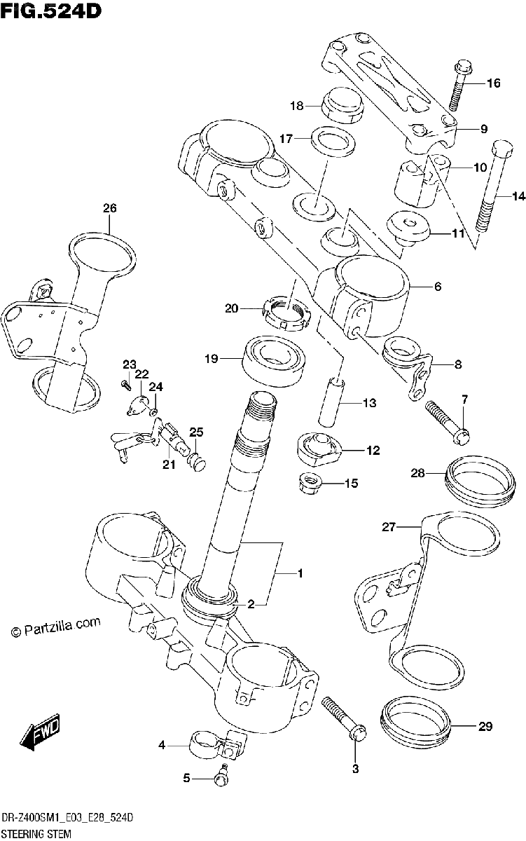 Diagrama de STEERING STEM DR Z400SM