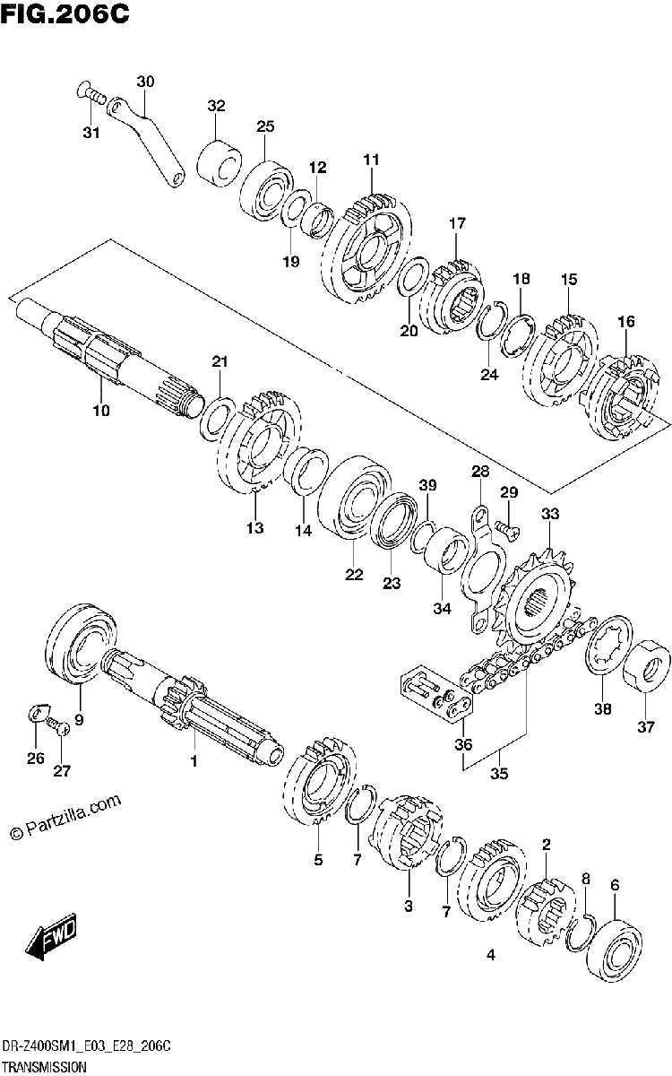 Diagrama de TRANSMISSION DR Z400S