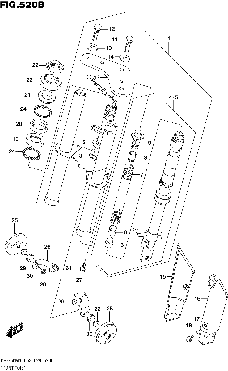Diagrama de FRONT FORK E28