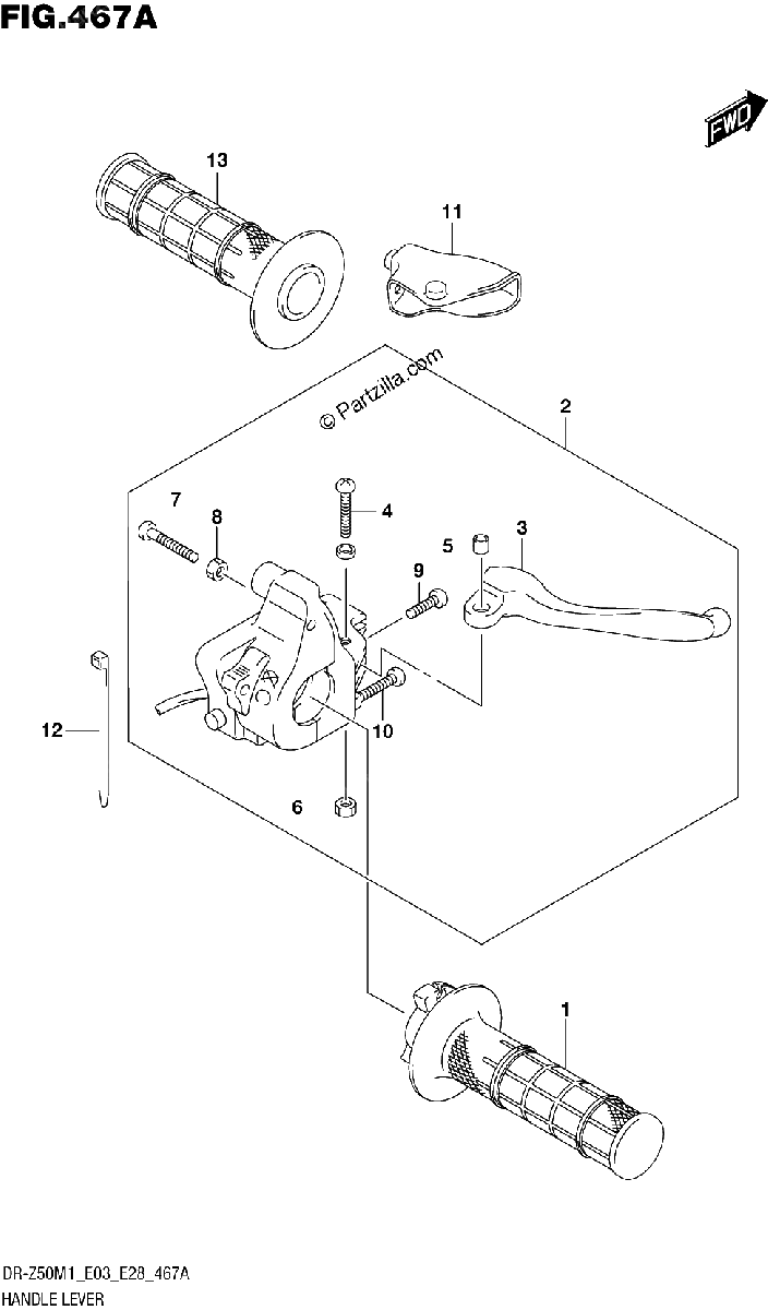 Diagrama de HANDLE LEVER