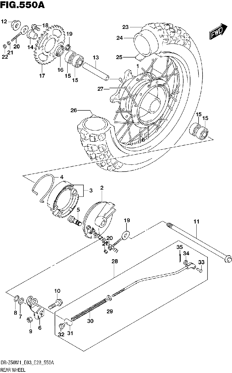 Diagrama de REAR WHEEL