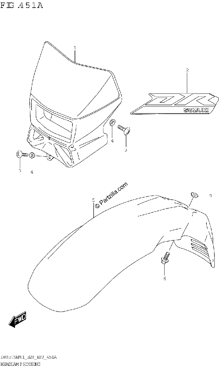 Diagrama de HEADLAMP HOUSING