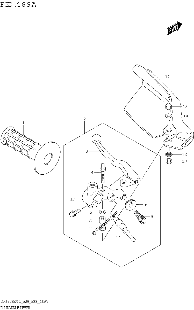 Diagrama de LH HANDLE LEVER