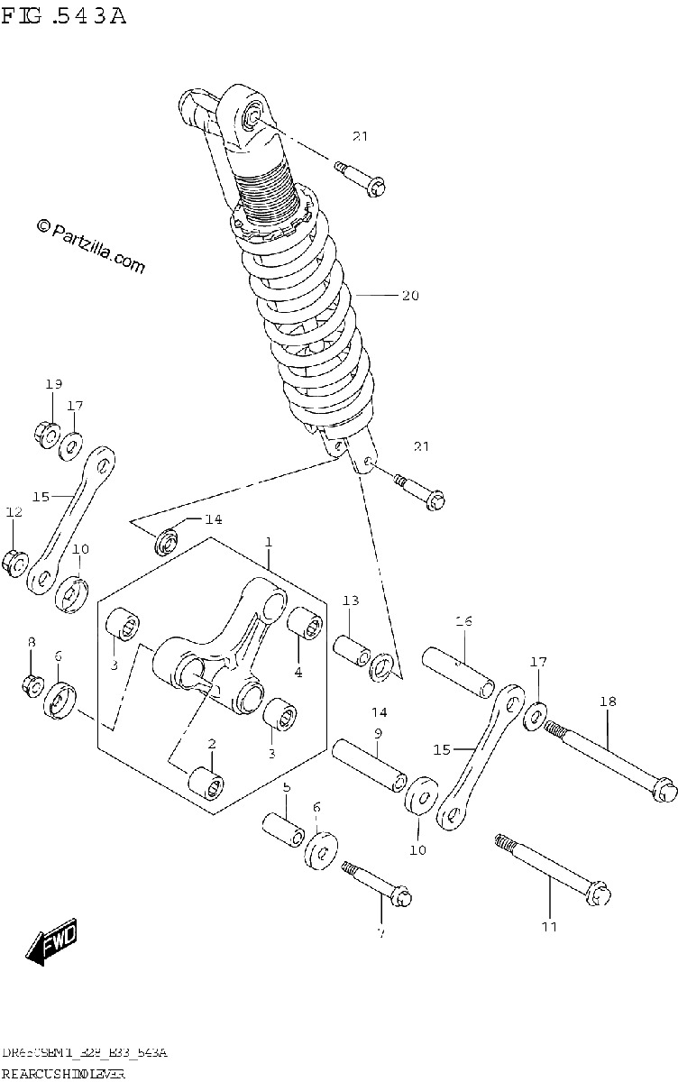 Diagrama de REAR CUSHION LEVER