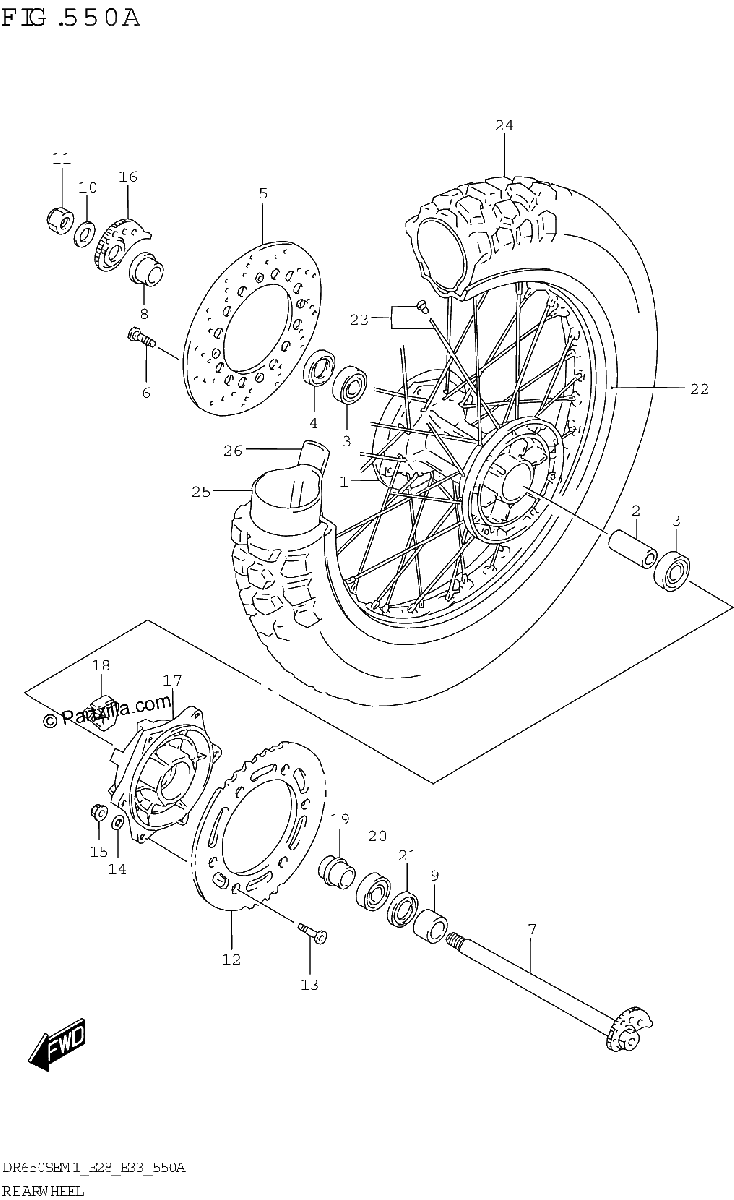 Diagrama de REAR WHEEL