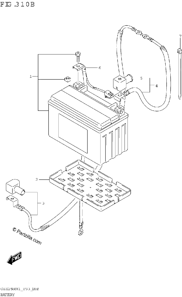 Diagrama de BATTERY GSX250R