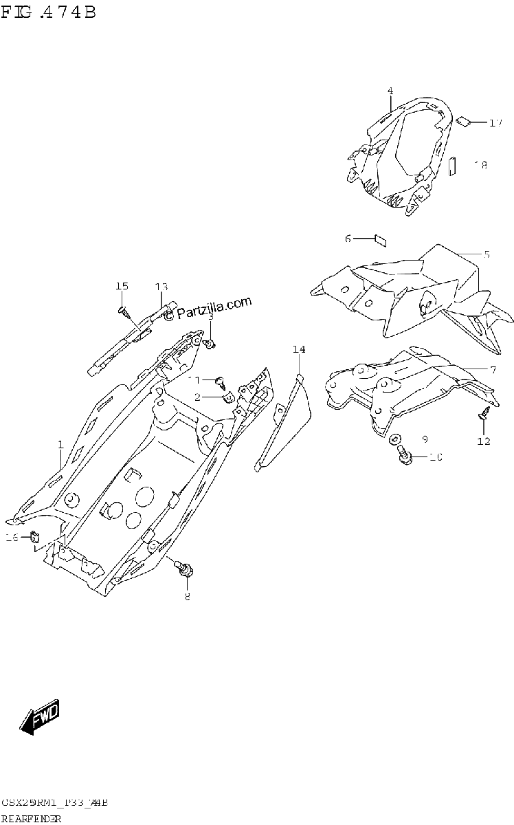 Diagrama de REAR FENDER